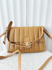 Valentino Creations torebka listonoszka camelowa z przeszyciami