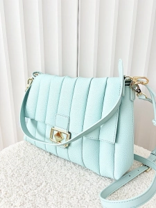 Valentino Creations torebka listonoszka turkusowa z przeszyciami