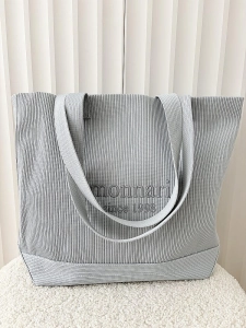 Monnari torebka shopper szara materiałowa logowana
