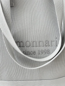 Monnari torebka shopper szara materiałowa logowana