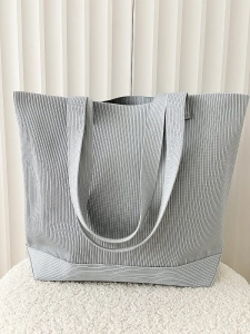 Monnari torebka shopper szara materiałowa logowana