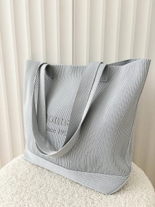 Monnari torebka shopper szara materiałowa logowana