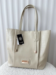 Monnari torebka shopper na ramię i listonoszka 2w1 beżowa design