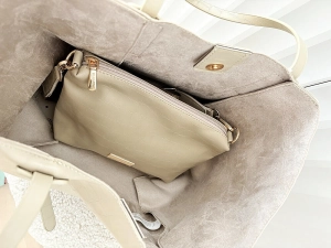 Monnari torebka shopper na ramię i listonoszka 2w1 beżowa design
