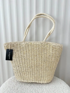 Flora&Co torebka shopper koszyk beżowa ze złotym