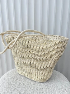 Flora&Co torebka shopper koszyk beżowa ze złotym