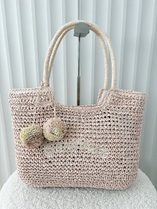 Flora&Co torebka shopper koszyk różowa z haftem