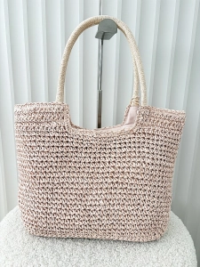 Flora&Co torebka shopper koszyk różowa z haftem