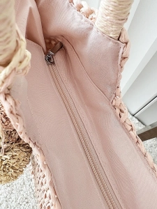 Flora&Co torebka shopper koszyk różowa z haftem