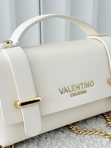 Valentino Creations torebka mini listonoszka jasnobeżowa gładka
