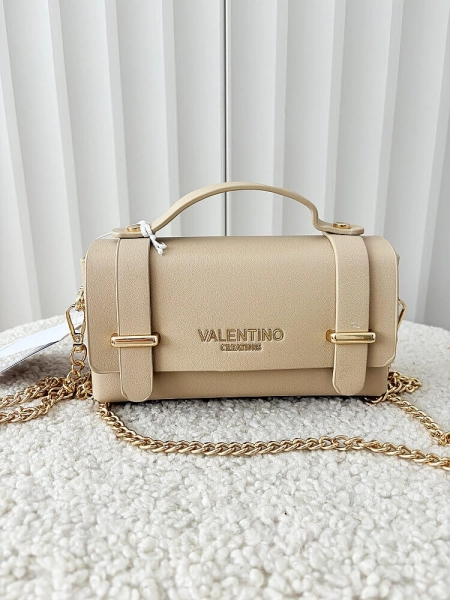 Valentino Creations torebka mini listonoszka beżowa gładka