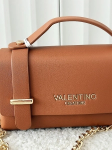Valentino Creations torebka mini listonoszka camelowa gładka