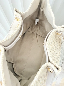 Torebka shopper koszyk na ramię jasnobeżowa