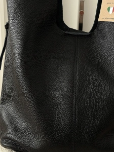 Laura Biaggi skórzana torba shopper na ramię czarna