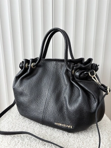 Massimo Contti torebka shopperka skórzana czarna