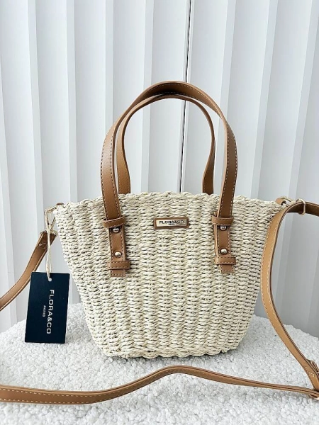 Flora&Co torebka mini shopper koszyk beżowa