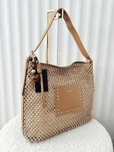 Flora&Co torebka shopper koszyk na ramię ciemnobeżowa