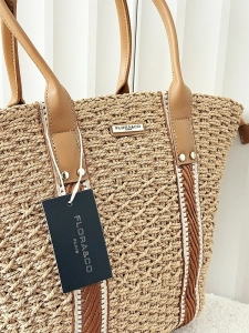Flora&Co torebka shopper koszyk ciemnobeżowa