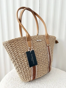 Flora&Co torebka shopper koszyk ciemnobeżowa