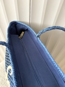 Mandoline torebka shopper koszyk na ramię niebieska z napisem