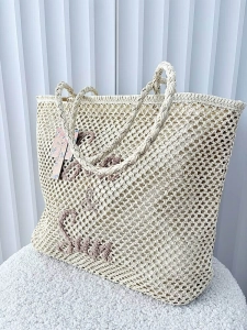 Mandoline torebka shopper koszyk na ramię beżowa z napisem