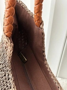 Mandoline torebka shopper koszyk na ramię brązowa