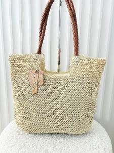 Mandoline torebka shopper koszyk na ramię beżowa