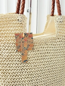 Mandoline torebka shopper koszyk na ramię beżowa