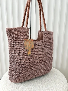 Mandoline torebka shopper koszyk na ramię różowa