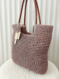 Mandoline torebka shopper koszyk na ramię różowa