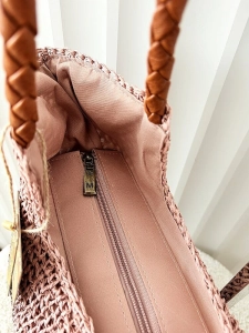 Mandoline torebka shopper koszyk na ramię różowa