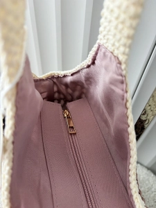 Maxfly torebka shopper na ramię różowa plecionka