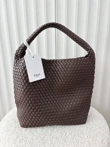 Torebka shopper na ramię brązowa plecionka