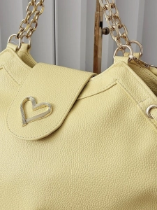 Massimo Contti torba shopper żółta serduszko