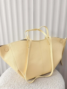 Laura Biaggi torebka shopper skórzana żółta