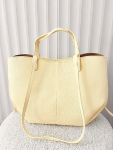 Laura Biaggi torebka shopper skórzana żółta