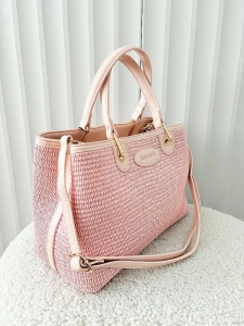 Pierre Cardin torebka shopper różowa plecionka