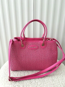 Pierre Cardin torebka shopper fuksja plecionka