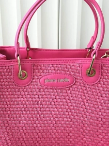 Pierre Cardin torebka shopper fuksja plecionka