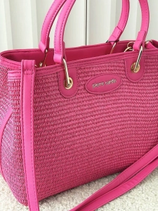 Pierre Cardin torebka shopper fuksja plecionka