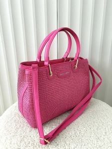 Pierre Cardin torebka shopper fuksja plecionka