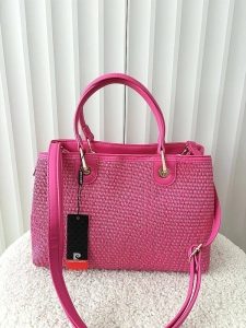 Pierre Cardin torebka shopper fuksja plecionka