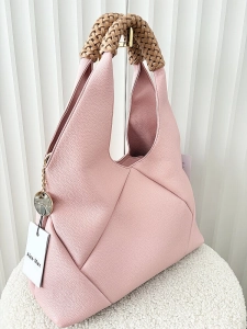 Alex Max torba shopper różowa na ramię geometryczna