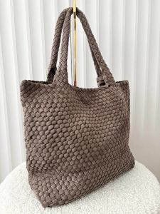 Torebka shopper brązowa plecionka ekozamsz