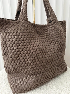 Torebka shopper brązowa plecionka ekozamsz