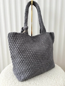 Torebka shopper szara plecionka ekozamsz