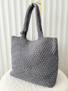 Torebka shopper szara plecionka ekozamsz