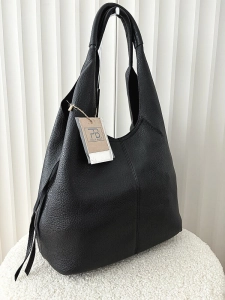 Torebka shopper na ramię i listonoszka 2w1 czarna