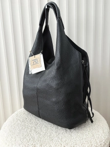 Torebka shopper na ramię i listonoszka 2w1 czarna