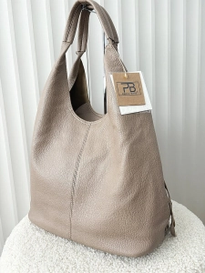 Torebka shopper na ramię i listonoszka 2w1 taupe